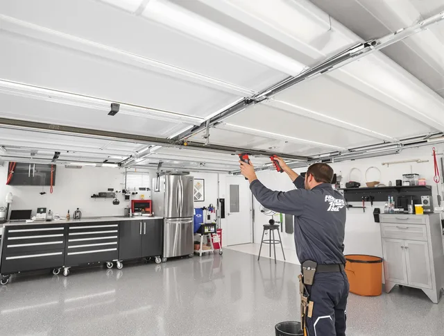 Overhead garage door repair service by Port St. Lucie Garage Door Repair in Port St. Lucie